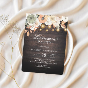 Rustic Floral Retirement Party Invitation