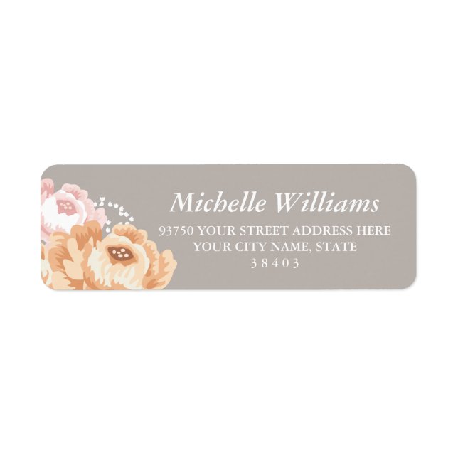 Rustic Floral Return Address Labels (Front)