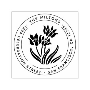 Rustic Floral Return Address Self-inking Stamp