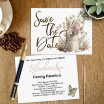 Rustic Floral Save The Date Family Reunion  