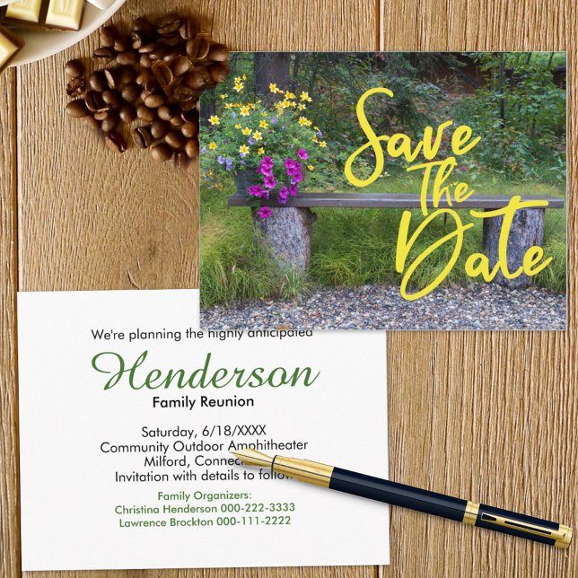 Rustic Floral Save The Date Family Reunion   Announcement Postcard (Creator Uploaded)