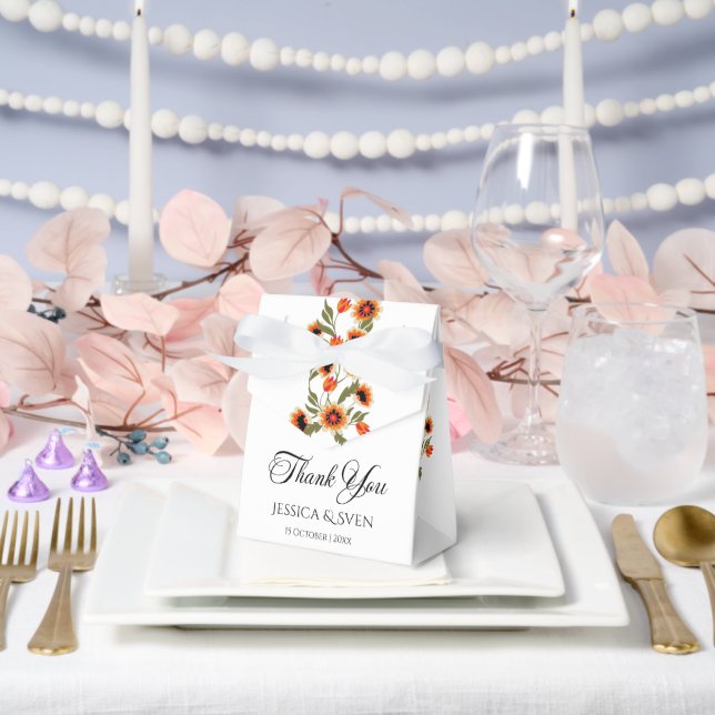 Rustic Floral Scandinavian Folk-Inspired Wedding Favour Box (Wedding)