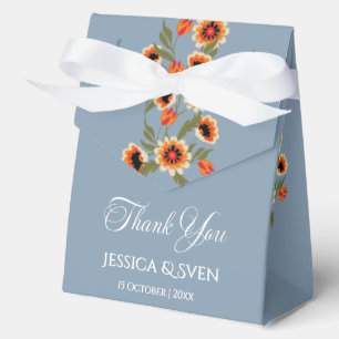 Rustic Floral Scandinavian Folk-Inspired Wedding Favour Box