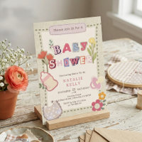 Rustic Floral Scrapbook Collage Baby Shower