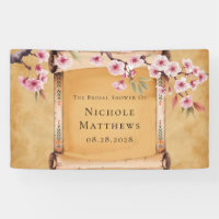 Rustic Floral Scroll Cherry Blossom Bridal Shower