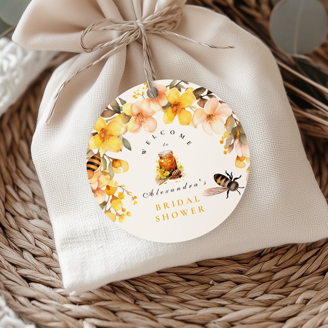  Rustic Floral She Found Her Honey Bridal Classic Round Sticker (Creator Uploaded)