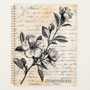 Rustic Floral Sketch with Calligraphy - Aged (2) Planner