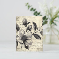 Rustic Floral Sketch with Calligraphy - Aged (8)