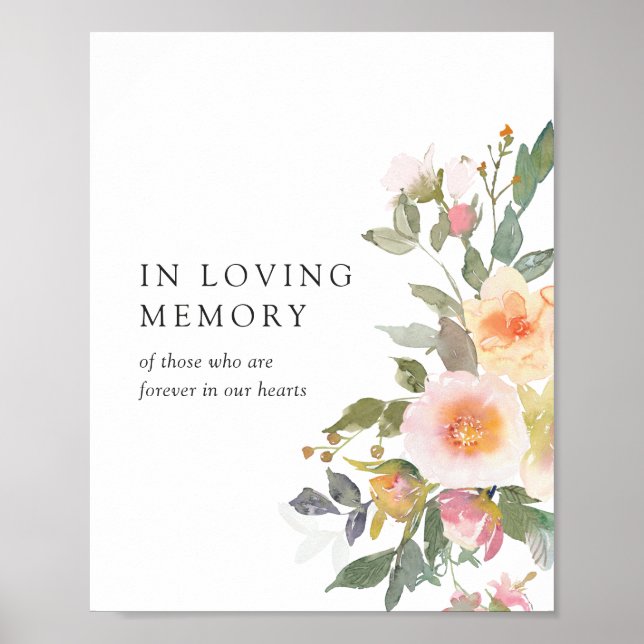 Rustic Floral Spring Wedding In Loving Memory Poster (Front)