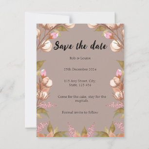 Rustic Floral Stay For The Cake Save The Date