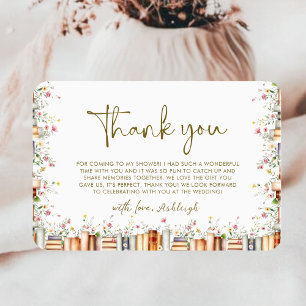 Rustic Floral Storybook New Chapter Bridal Shower Thank You Card