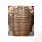 Rustic Floral String Lights Bridal Shower Backdrop