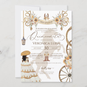 Rustic Floral Sunflower Charro Dress Quinceanera Invitation