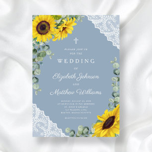 Rustic Floral Sunflower Wedding Invitation