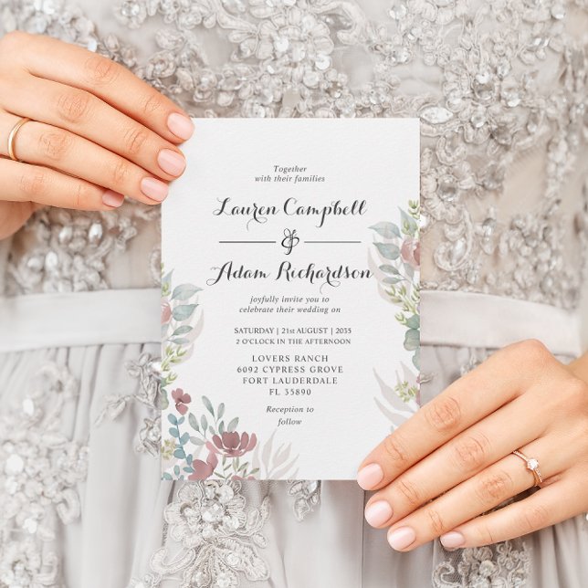 Rustic floral Terracotta Wedding Invitation (Creator Uploaded)