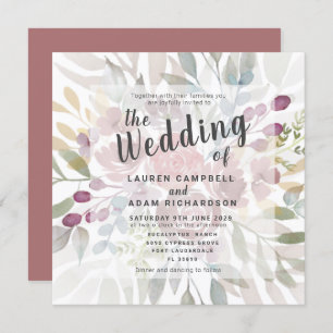 Rustic Floral Terracotta Wedding Invitation