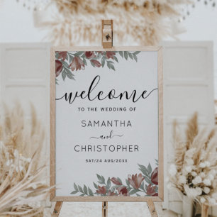 Rustic Floral Terracotta Wedding Sign