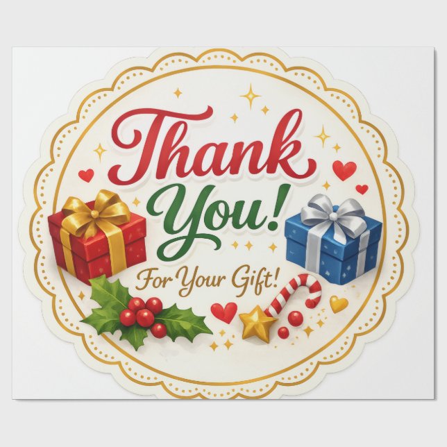 Rustic Floral Thank You For Your Gift Wrapping Paper (Flat)
