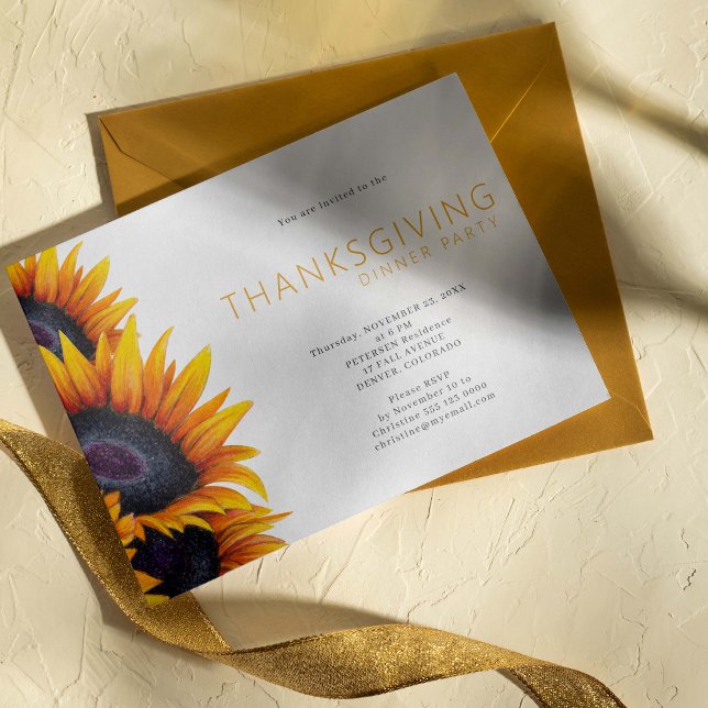Rustic floral Thanksgiving dinner party Invitation (Creator Uploaded)