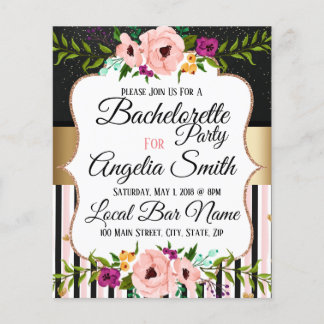 Rustic Floral Wedding Bachelorette Party Card