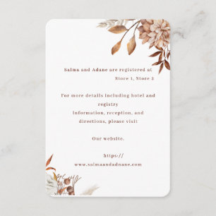 Rustic Floral Wedding Enclosure Card – Earthy Eleg