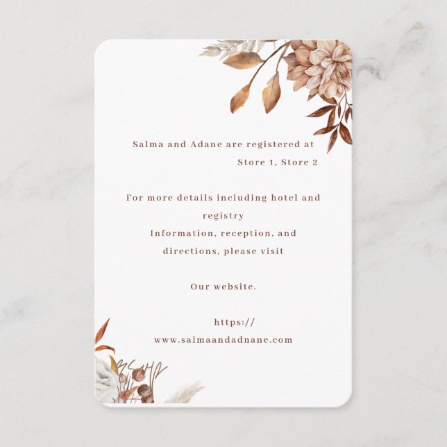 Rustic Floral Wedding Enclosure Card – Earthy Eleg (Front)