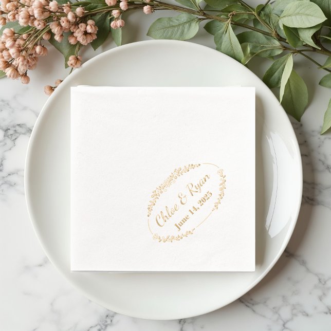 Rustic Floral Wedding Foil Napkins (Creator Uploaded)