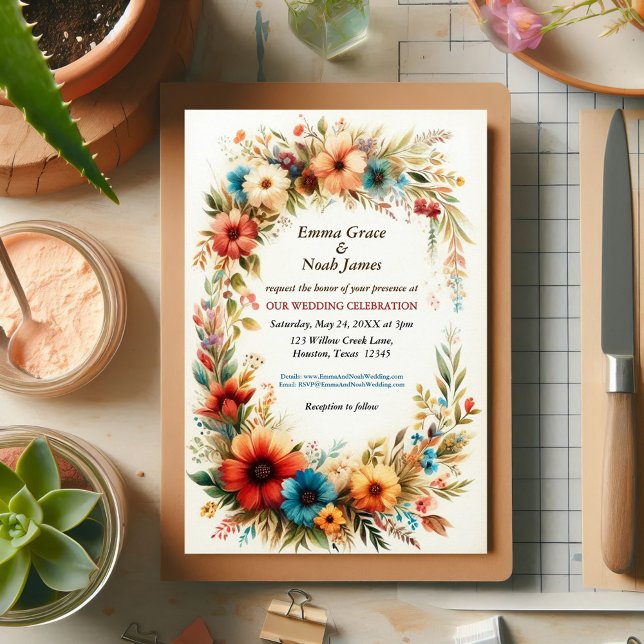 Rustic Floral Wedding Invitation (Creator Uploaded)