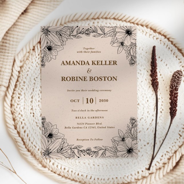 Rustic Floral Wedding Invitation (Creator Uploaded)