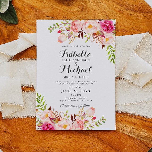 Rustic Floral Wedding Invitation (Creator Uploaded)