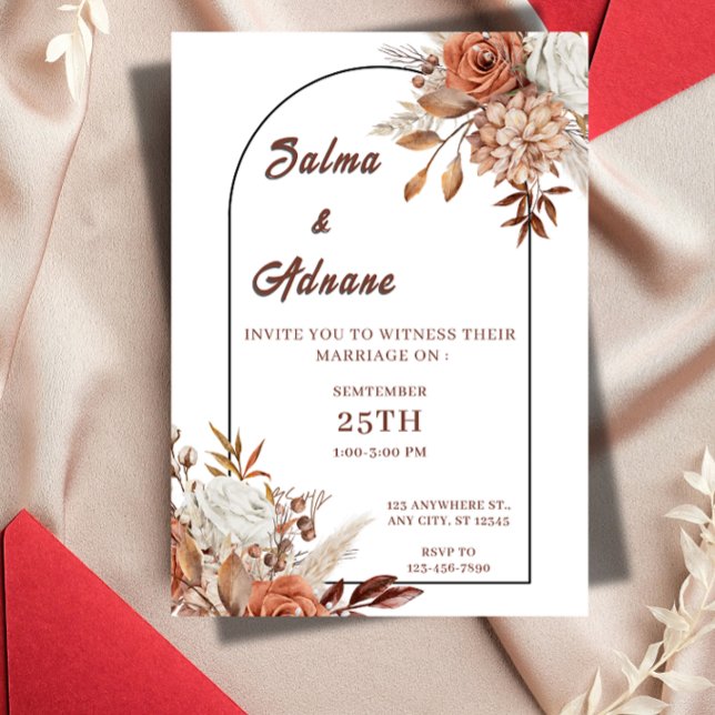 Rustic Floral Wedding Invitation – Earthy Elegance (Creator Uploaded)