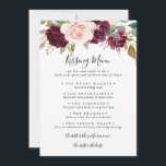 Rustic Floral Wedding Kissing Menu Game Card<br><div class="desc">This rustic floral wedding kissing menu game card is perfect for a modern wedding reception. The design features beautiful and colourful hand-drawn flowers and foliage,  elegantly arranged into attractive bouquets.</div>