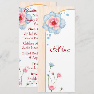 Rustic Floral Wedding Menu