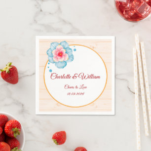 Rustic Floral Wedding Napkin