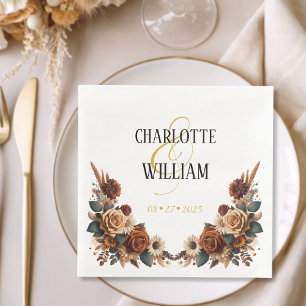 Rustic Floral Wedding Napkin