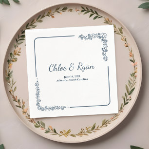 Rustic Floral Wedding Napkin
