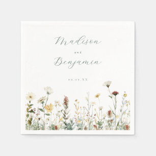 Rustic Floral Wedding Napkin
