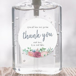 Rustic Floral Wedding Party Favour Hand Sanitizer Classic Round Sticker<br><div class="desc">Custom-designed bridal shower/wedding party hand sanitizer favour labels/stickers featuring "spread love not germs" with pink and burgundy rose bouquet design.</div>