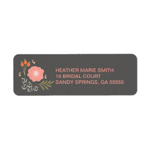 Rustic Floral Wedding Return Address