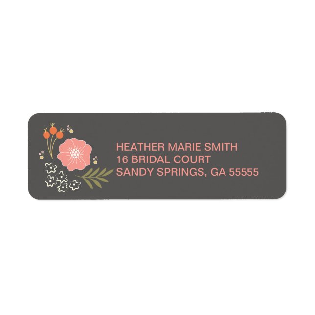 Rustic Floral Wedding Return Address (Front)