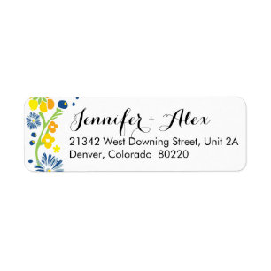 Rustic Floral Wedding Return Address Label