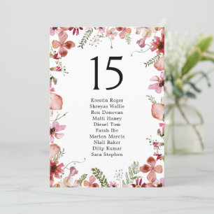 Rustic Floral Wedding Table Seating Chart