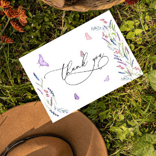 Rustic Floral Wedding Thank You Card