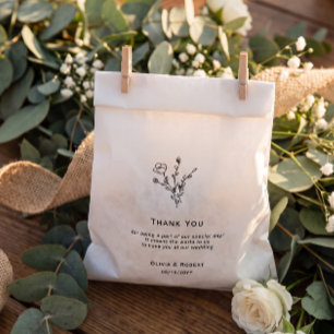 Rustic Floral Wedding Thank You Favour Bag