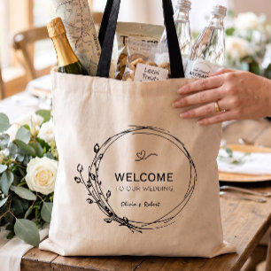 Rustic Floral Wedding Welcome Tote Bag