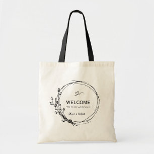 Rustic Floral Wedding Welcome Tote Bag