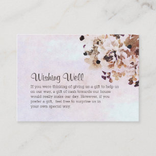 Rustic Floral Wedding Wishing Well Enclosure Card