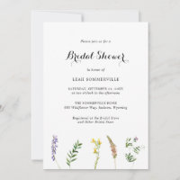 Rustic Floral Wildflower Elegant Bridal Shower