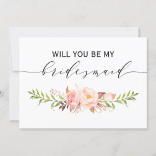 Rustic Floral Will you be my bridesmaid   2side-3 Invitation