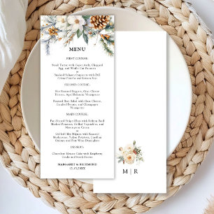 Rustic Floral Winter Wedding Menu